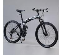 Bicicletta leggera e veloce, Mountain bike pieghevole da 26 pollici con telaio in acciaio al carbonio for adulti, unisex, velocità multiple(B,21speed)