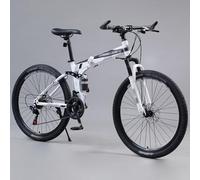 Bicicletta leggera e veloce, Mountain bike pieghevole da 26 pollici con telaio in acciaio al carbonio for adulti, unisex, velocità multiple(E,24speed)