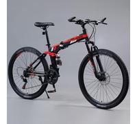 Bicicletta leggera e veloce, Mountain bike pieghevole da 26 pollici con telaio in acciaio al carbonio for adulti, unisex, velocità multiple(A,21speed)