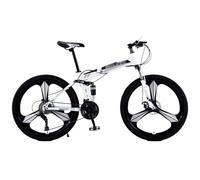 Bicicletta leggera e veloce, MTB pieghevole da 24/26 pollici, 21 velocità, doppia sospensione, doppi freni a disco, multicolore, for tutti i terreni(B,26 inch)