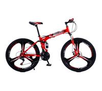 Bicicletta leggera e veloce, MTB pieghevole da 24/26 pollici, 21 velocità, doppia sospensione, doppi freni a disco, multicolore, for tutti i terreni(A,26 inch)