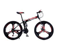 Bicicletta leggera e veloce, MTB pieghevole da 24/26 pollici, 21 velocità, doppia sospensione, doppi freni a disco, multicolore, for tutti i terreni(C,26 inch)