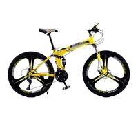 Bicicletta leggera e veloce, MTB pieghevole da 24/26 pollici, 21 velocità, doppia sospensione, doppi freni a disco, multicolore, for tutti i terreni(D,24 inch)