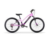 Bicicletta MTB da Ragazza MBM District 24" con Cambio 18 Velocità-Rosa