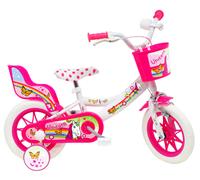 Bicicletta per Bambina 12" 1 Freno Gomme in EVA Unicorno Bianca/Rosa