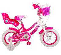 Bicicletta per Bambina 12" 1 Freno Lovely Rosa e Bianca