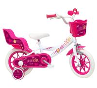 Bicicletta per Bambina 12" 2 Freni Gomme in EVA Lolly Girl Bianca/Rosa
