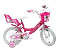 Bicicletta per Bambini 12" Barbie Rosa Rotelle Cestino Portabambola