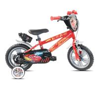 Bicicletta per Bambini 12" Cars Rosso Nero Rotelle Borraccia Trombetta