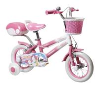 Bicicletta per Bambini 12" Unicorno Rosa Bianco con Rotelle Cestino