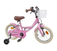 Bicicletta per Bambini 16 Pollici in Acciaio Rosa Chiaro per 4-6 Anni | Acciaio resistente,gomma,parafango,copricatena integrale,freni a pinza,singola velocità,sella regolabile