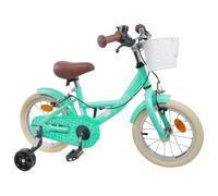 Bicicletta per Bambini 16 Pollici in Acciaio Verde Mare per 4-6 Anni | Manubrio e sella regolabili, freni a pinza, singola velocità, parafango, copricatena integrale, acciaio, gomma, 10,0 kg
