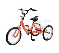 Bicicletta per bambini, 3 ruote, 16 pollici, 3 ruote, per bambini, con cestino per la spesa, adatta per piste ciclabili e diverse strade, regalo per bambini dai 7 ai 10 anni in su
