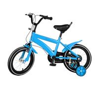 Bicicletta per bambini da 14 pollici con ruote di sostegno, per bambini a partire dai 3 ai 6 anni, 56 cm su 67 cm di altezza regolabile (blu)