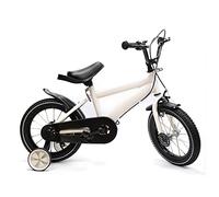 Bicicletta per bambini da 14 pollici con ruote di sostegno, per bambini a partire dai 3 ai 6 anni, 56 cm su 67 cm di altezza regolabile (bianco)