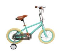 Bicicletta per bambini da 14 pollici con ruote di supporto a partire dai 3 anni, sedile regolabile in altezza e manubrio, doppio freno di sicurezza, paracatena, robusta bicicletta in acciaio per