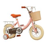 Bicicletta per bambini da 3 a 12 anni, da 12 a 18 pollici, con ruote da allenamento, cestello e sedile per bambola, bici per bambini con freno a contropedale twister auto (12")