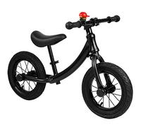 Bicicletta per bambini in lega di alluminio senza pedali, robusta, leggera, durevole, per bambini che imparano a guidare, pneumatici antiscivolo da 12 pollici, manubrio regolabile