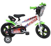 Bicicletta per Bambino 12" 2 Freni Gomme in EVA Rt-Boy Skate Bianca/Verde