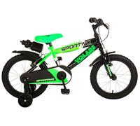 Bicicletta per Bambino 14" 2 Freni Sportivo Verde Neon e Nero
