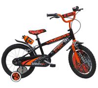 Bicicletta per Bambino 16" 2 Freni Street Art Nero/Arancione