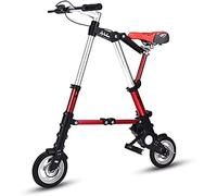 Bicicletta Pieghevole 8 IH, Bicicletta Pieghevole in Alluminio Leggero, Comoda Bici da Città Regolabile, Telaio in Alluminio, Bici da Viaggio All'aperto per Uomo D Donna, Red, Size