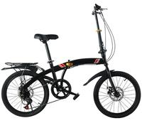 Bicicletta pieghevole da 16/20 pollici, leggera, piccola, portatile, per adulti e studenti, pieghevole, a 6 velocità, per uomini e donne, con doppi freni a disco. A,16 in
