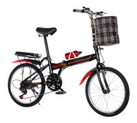 Bicicletta Pieghevole Da Città Per Uomo E Donna - Telaio In Acciaio Ad Alto Tenore Di Carbonio, Bicicletta Pieghevole Da 20" E 22", Velocità Variabile A,22 inch
