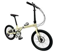 Bicicletta Pieghevole In Lega Di Magnesio Da 20 Pollici, Pieghevole A 7 Livelli, Leggera, A Velocità Variabile, Per Il Tempo Libero, Da Città, Retrò Beige
