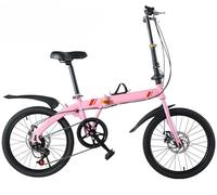 Bicicletta pieghevole leggera, 6 velocità, capacità di carico di 110 kg, design regolabile, adatta ad adulti e bambini, ideale per spostamenti quotidiani e tempo libero. A,20 in