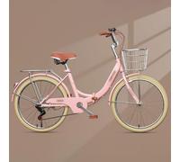 Bicicletta Pieghevole Per Adulti Da 20/22/24/26 Pollici, Bicicletta Pieghevole Da Donna A 6 Velocità Con Doppi Freni A Disco, Telaio In Acciaio Ad Alto Tenore Di Carbonio B,26 inch