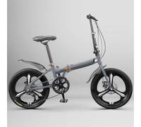 Bicicletta Pieghevole Ultraleggera E Comoda Da 20 Pollici Per Adulti Con Velocità Variabile, Adatta A Uomini E Donne Che Si Spostano Da Un Posto All'altro E Agli Studenti. gray,22 inches