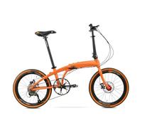 Bicicletta Pieghevole Ultraleggera In Lega Di Alluminio Con Ruote Da 22 Pollici E Cambio Di Velocità, Freni A Disco Per Uomo E Donna, Bicicletta Portatile Per Adulti Vibrant Orange