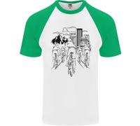 Bicicletta Ride Ciclismo Strada MTB DA UOMO S/S Baseball T-Shirt