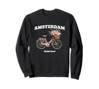 Bicicletta rosa pastello Amsterdam con bouquet floreale Felpa