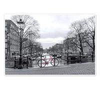 Bicicletta rossa ad Amsterdam Poster di George Pachantouris 60 x 40 cm Nero e Bianco Quadri Decorazione per pareti