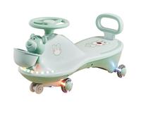 bicicletta Ruote luminose Wiggle Car antiribaltamento, basta ruotarle e via. Il miglior giocattolo da cavalcare for bambini e bambine. bici triciclo(Cyan,Flashing wheel)