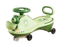 bicicletta Ruote luminose Wiggle Car antiribaltamento, basta ruotarle e via. Il miglior giocattolo da cavalcare for bambini e bambine. bici triciclo(Groen,Normal wheel)