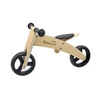 Robincool Bicicletta Senza Pedali Montessori Fast Wheels 63x32x36 cm Trasformabile in Triciclo in Legno Eco Color Natural e Nero