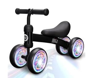 Bicicletta Senza Pedali per 1-2 Anni Baby Walkers regalo per ragazzi e ragazze Giocattoli Regali per Bambini con quattro ruote illuminate