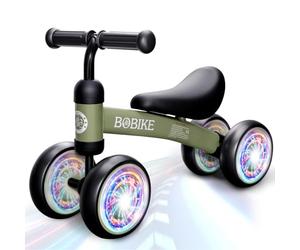 Bicicletta Senza Pedali per 1-2 Anni Baby Walkers regalo per ragazzi e ragazze Giocattoli Regali per Bambini con quattro ruote illuminate