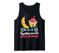 Bicicletta Tandem Banana Cupcake Together We Ride Design Canotta