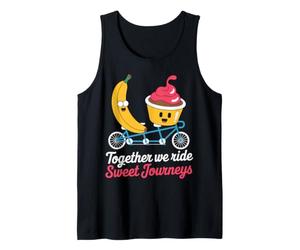 Bicicletta Tandem Banana Cupcake Together We Ride Design Canotta