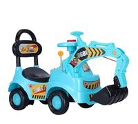 bicicletta Trattori giocattolo for bambini, escavatore da cavalcare, musica, suoni, scavatrice, scooter, bulldozer, camion da costruzione bici triciclo(Blauw,Only Twice car)