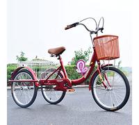 Bicicletta Tre Ruote, Triciclo Adulti, Triciclo, Cruiser, con Cestino Posteriore Cani o Spesa, Bici Allenamento Ibrida 7 velocità Donne e Uomini, Ciclismo e pedalata assistita