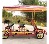 Bicicletta turistica a quattro ruote for più persone Doppia ruota integrata genitore-figlio Pedale di attrazione turistica Guida autonoma(D)