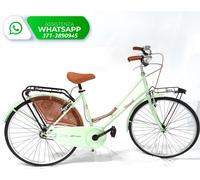 Bicicletta Velopoli SENZA CAMBIO DONNA Retrò Vintage + Accessori / VERDE MARRONE