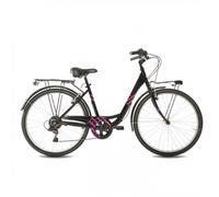 Bicicletta Vicolo 26.2 City L Nero/Fucsia, Taglia S, Ruote 26', Cambio Shimano 6V, Freni V-Brake