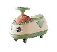 bicicletta Wiggle Car for bambini, giocattolo da cavalcare, simpatica macchina girevole a forma di hamburger con design antiribaltamento, luci musicali bici triciclo(Groen)