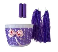 Biciclette per bambini Cestino anteriore di ricambio per manubrio bici nappe impugnatura ornamento per bambino piccolo accessorio impermeabile in plastica intrecciata cestino per biciclette per